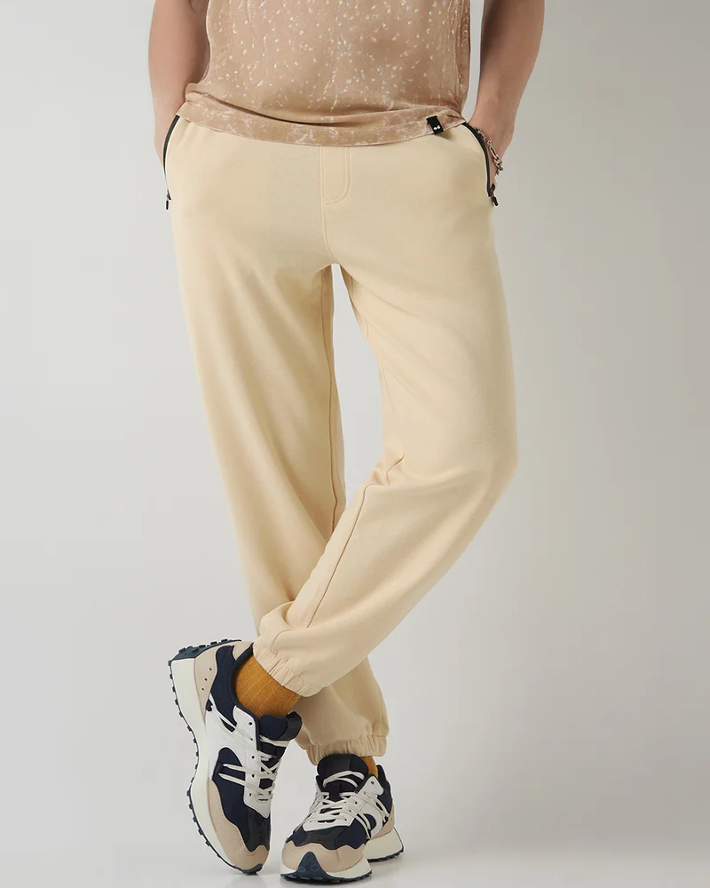 bewakoof Men's Brown Oversized Warm Joggers